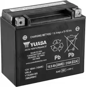 YUASA 1020211 battery ytx20h-bs hpmf (cp) - Bottom side