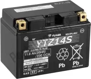 YUASA 103008 accu ytz14s (wet) - Onderkant