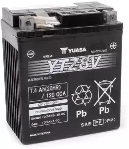 YUASA 103003 accu ytz8v (wet) - Onderkant