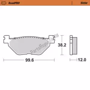 MOTO MASTER 6257400303 pastilha de freio 400303, pastilha de freio sinterizada - Lado inferior