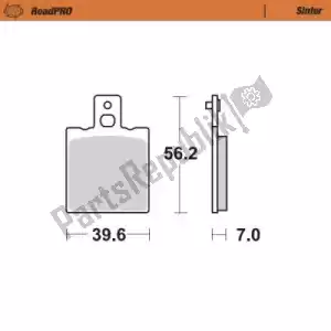 MOTO MASTER 6257401702 remblok 401702, brake pads sinter - Onderkant