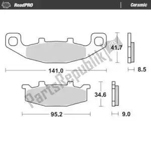 MOTO MASTER 6257402004 pastilhas de freio 402004, pastilhas de freio orgânicas - Lado inferior