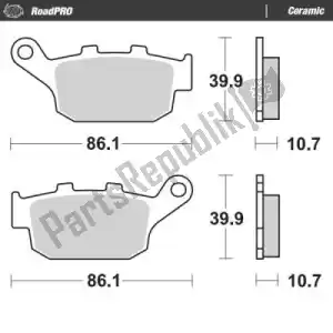 MOTO MASTER 6257402204 remblok 402204, brake pads organic - Onderkant