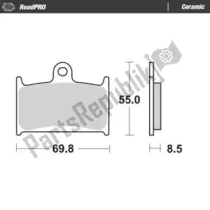 MOTO MASTER 6257402404 pastilla de freno 402404, pastillas de freno orgánicas - Lado inferior