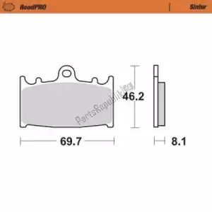 MOTO MASTER 6257402701 brake pad 402701, brake pads sinter - Bottom side