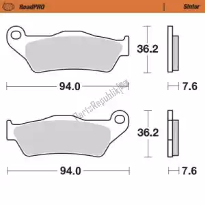 MOTO MASTER 6257403201 remblok 403201, brake pads sinter - Onderkant