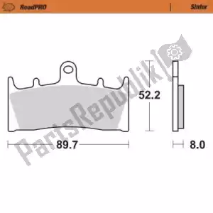 MOTO MASTER 6257403601 pastilha de freio 403601, pastilha de freio sinterizada - Lado inferior