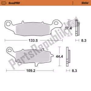 MOTO MASTER 6257404201 remblok 404201, brake pads sinter - Onderkant