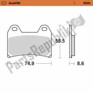 MOTO MASTER 6257404301 pastilha de freio 404301, pastilha de freio sinterizada - Lado inferior