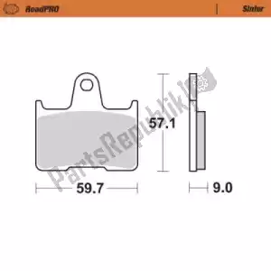 MOTO MASTER 6257405702 brake pad 405702, brake pads sinter - Bottom side