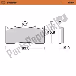 MOTO MASTER 6257405901 brake pad 405901, brake pads sinter - Bottom side
