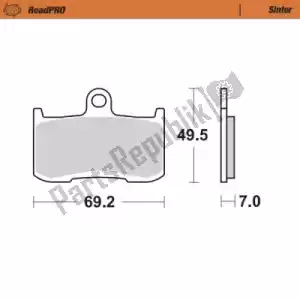 MOTO MASTER 6257406001 remblok 406001, brake pads sinter - Onderkant