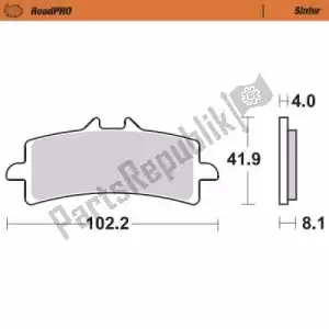 MOTO MASTER 6257408101 remblok 408101, brake pads sinter - Onderkant