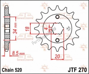 JT SPROCKETS JTF027013 ktw anteriore 13t, 520 - Il fondo