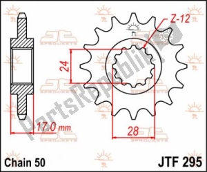 JT SPROCKETS JTF029514 ktw front 14t, 530 - Bottom side