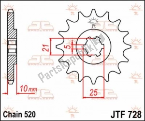 JT SPROCKETS JTF072815 ktw anteriore 15t, 520 - Il fondo