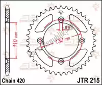 JTR021549, JT Sprockets, Ktw rear steel 49t, 420    , New