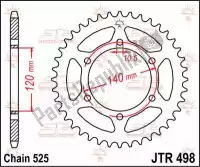 JTR049840, JT Sprockets, Ktw posteriore in acciaio 40t, 525    , Nuovo