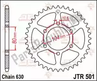 JTR050133, JT Sprockets, Ktw rear steel 33t, 630    , New