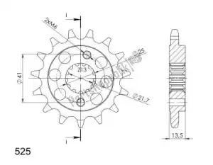 SUPERSPROX SU129615 ktw dianteiro 15t, 525 - Lado inferior