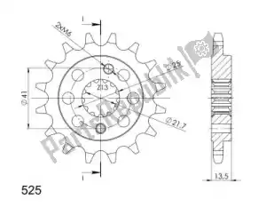 SUPERSPROX SU129617 ktw dianteiro 17t, 525 - Lado inferior