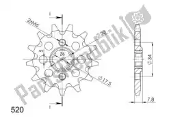 Here you can order the ktw front 13t, 520 from Supersprox, with part number SU132713: