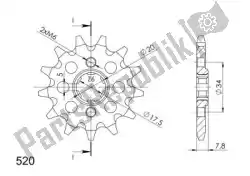 Here you can order the ktw front 15t, 520 from Supersprox, with part number SU132715: