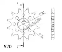 SU139413, Supersprox, Ktw anteriore 13t, 520    , Nuovo