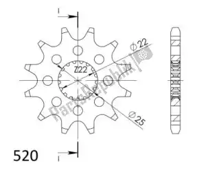 SUPERSPROX SU139414 ktw front 14t, 520 - Bottom side
