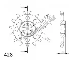 SUPERSPROX SU141013 ktw front 13t, 428 - Bottom side