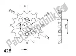 Here you can order the ktw front 13t, 428 from Supersprox, with part number SU142513: