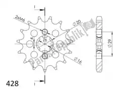 Here you can order the ktw front 16t, 428 from Supersprox, with part number SU142516: