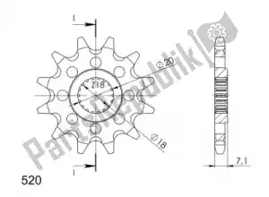 SUPERSPROX SU142712 ktw delantero 12t, 520 - Lado inferior