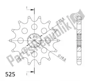 SUPERSPROX SU143314 ktw front 14t, 525 - Onderkant