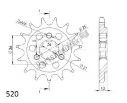 Here you can order the ktw front 14t, 520 from Supersprox, with part number SU143814:
