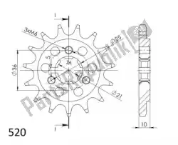 Here you can order the ktw front 15t, 520 from Supersprox, with part number SU143815: