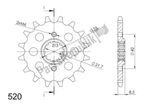 SUPERSPROX SU151613 ktw dianteiro 13t, 520 - Lado inferior