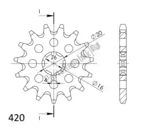 SUPERSPROX SU154613 ktw front 13t, 420 - Bottom side