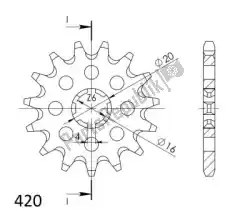 Here you can order the ktw front 14t, 420 from Supersprox, with part number SU154614: