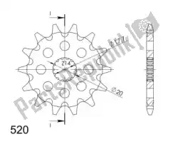 Here you can order the ktw front 14t, 520 from Supersprox, with part number SU156414: