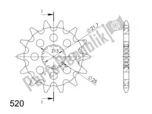 SUPERSPROX SU156517 ktw delantero 17t, 520 - Lado inferior