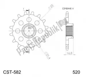 SUPERSPROX SU158215 ktw delantero 15t, 520 - Lado inferior