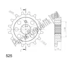 Here you can order the ktw front 14t, 525 from Supersprox, with part number SU174014: