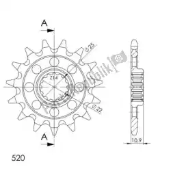 Here you can order the ktw front 14t, 520 from Supersprox, with part number SU196514:
