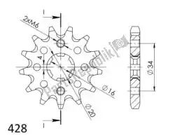 Here you can order the ktw front 13t, 428 from Supersprox, with part number SU1126313: