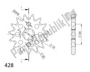 SUPERSPROX SU1126316 ktw front 16t, 428 - Bottom side