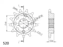 Here you can order the ktw front 13t, 520 from Supersprox, with part number SU1130713: