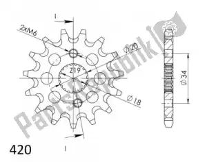 SUPERSPROX SU1131016 ktw delantero 16t, 420 - Lado inferior