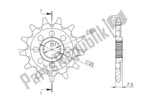 SUPERSPROX SU1132313 ktw dianteiro 13t, 520 - Lado inferior