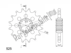 SUPERSPROX SU1137016 ktw front 16t, 525 - Onderkant